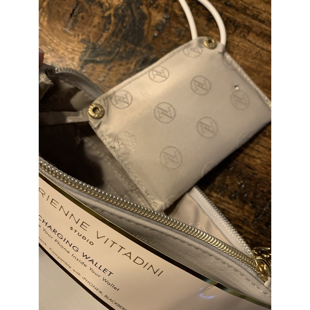 New Adrienne Vittadini Apple Others Phone Charging Wallet Wristlet Gray - Picture 7 of 11